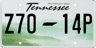 TN license plate Z7014P