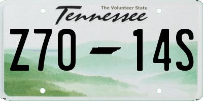 TN license plate Z7014S