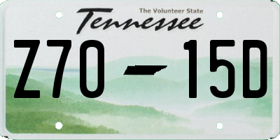 TN license plate Z7015D