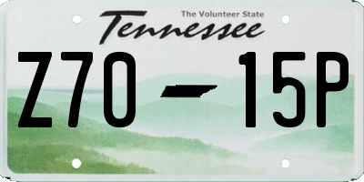 TN license plate Z7015P