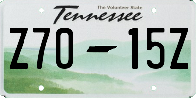TN license plate Z7015Z