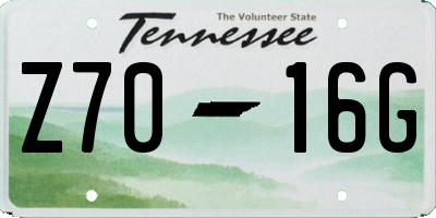 TN license plate Z7016G