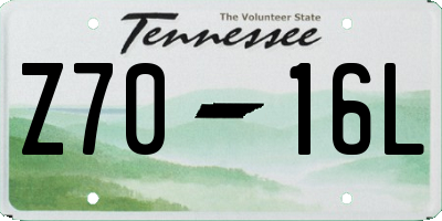 TN license plate Z7016L