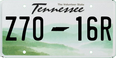 TN license plate Z7016R