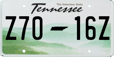 TN license plate Z7016Z