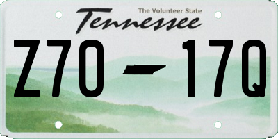 TN license plate Z7017Q