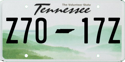TN license plate Z7017Z