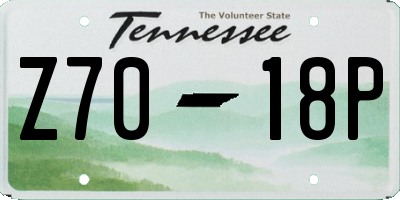 TN license plate Z7018P