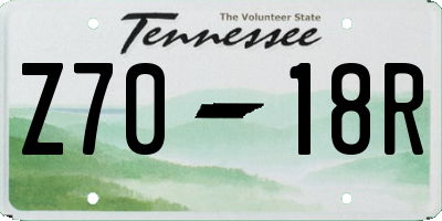 TN license plate Z7018R