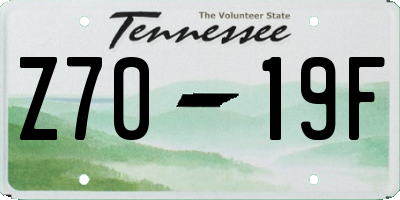 TN license plate Z7019F