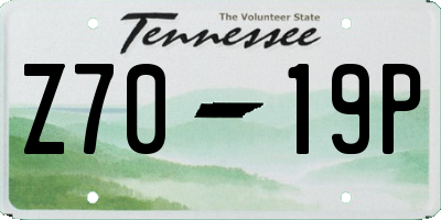 TN license plate Z7019P