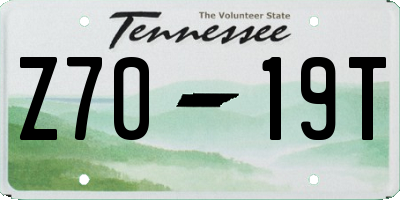 TN license plate Z7019T