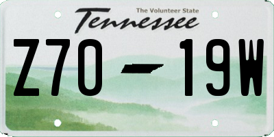 TN license plate Z7019W