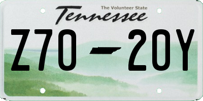 TN license plate Z7020Y