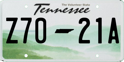 TN license plate Z7021A