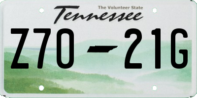 TN license plate Z7021G