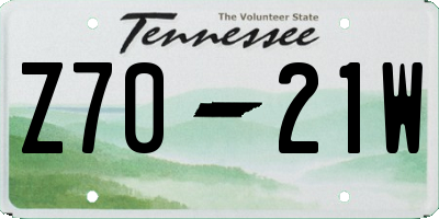 TN license plate Z7021W
