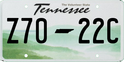 TN license plate Z7022C