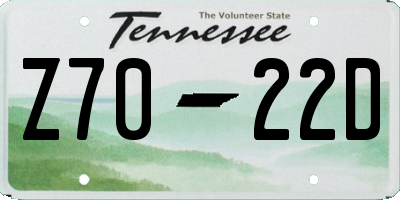 TN license plate Z7022D