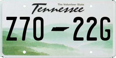 TN license plate Z7022G
