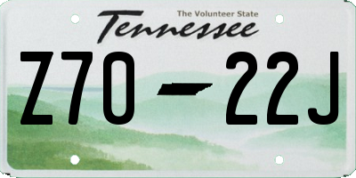 TN license plate Z7022J