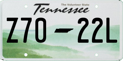 TN license plate Z7022L