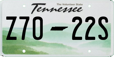 TN license plate Z7022S