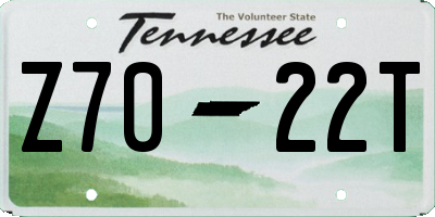 TN license plate Z7022T