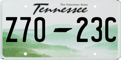 TN license plate Z7023C