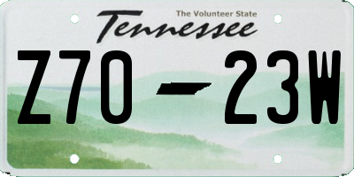 TN license plate Z7023W