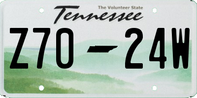 TN license plate Z7024W