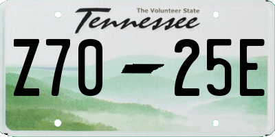 TN license plate Z7025E