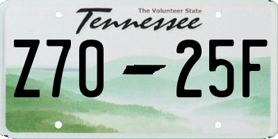 TN license plate Z7025F