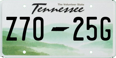 TN license plate Z7025G