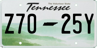 TN license plate Z7025Y