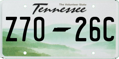 TN license plate Z7026C