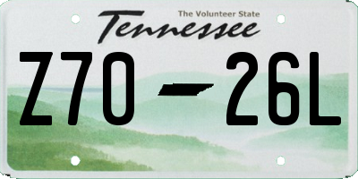 TN license plate Z7026L