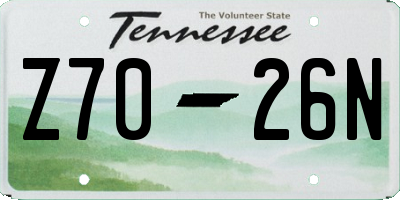 TN license plate Z7026N