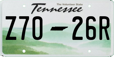 TN license plate Z7026R