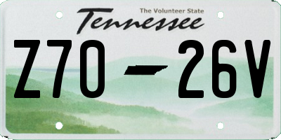 TN license plate Z7026V
