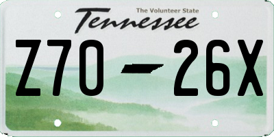 TN license plate Z7026X