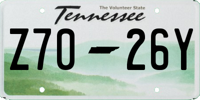 TN license plate Z7026Y