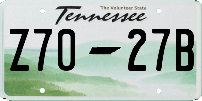 TN license plate Z7027B