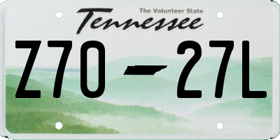 TN license plate Z7027L