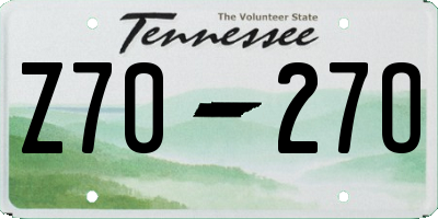 TN license plate Z7027O