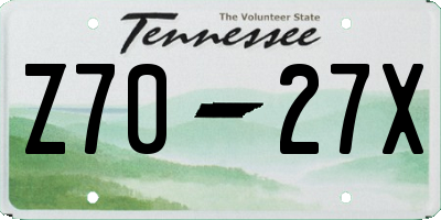 TN license plate Z7027X