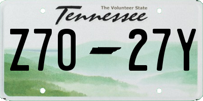 TN license plate Z7027Y
