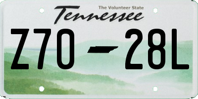 TN license plate Z7028L