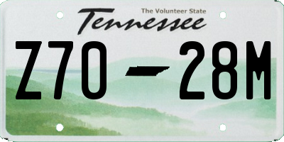 TN license plate Z7028M