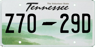 TN license plate Z7029D
